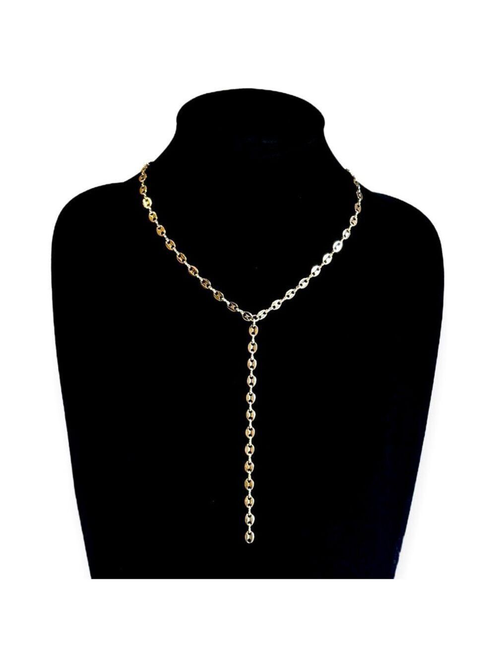 EXPRESS Gold Tone Lariat Chain Necklace NWT